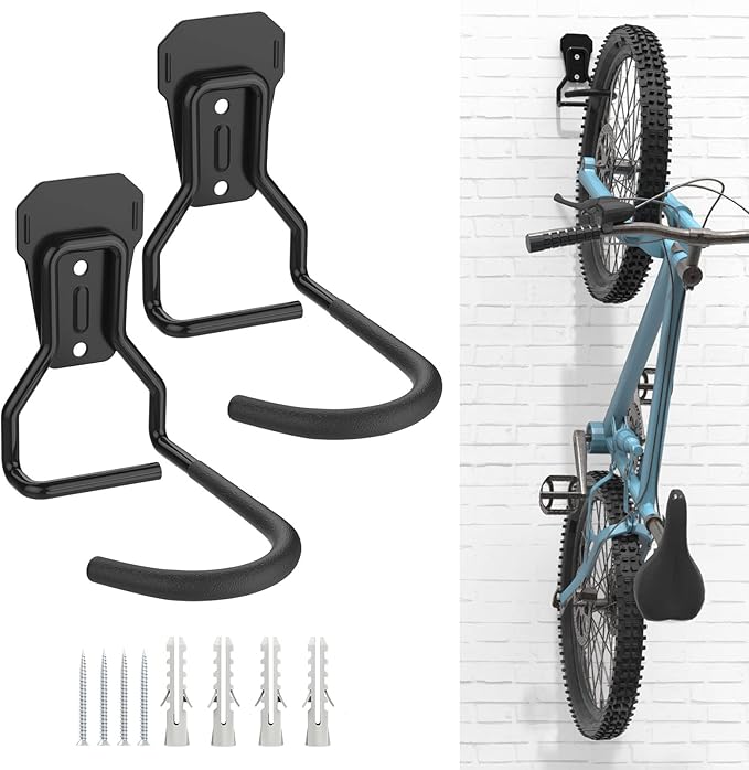 Bike Wall Mount with Fixed Hook, Heavy Duty Bike Storage Rack, Bike Rack by Housolution