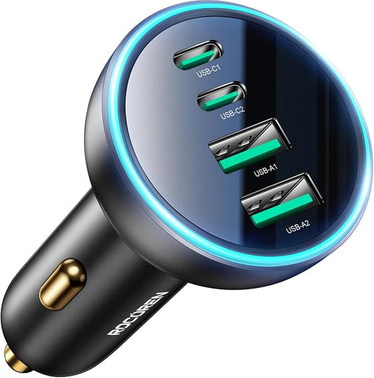 70W USB C Car Charger, Rocoren 4-Port PD Super Fast Charging Type C Car Charger by Rocoren
