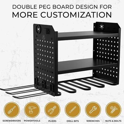 Power Tool Organizer-6 Drill Holder Wall Mount, 3 Tier Heavy-Duty Hand Tool - Image 5