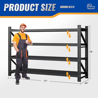 77" W Storage Shelves 9000lbs Garage Metal Shelving Heavy Duty Garage Shelves - Image 2