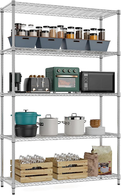 MZG 1750 lbs 5 Tier Storage Rack Metal Wire Shelving Unit, Storage Standing by MEIGAOPLASTICANDMETALHKCOLIMITED
