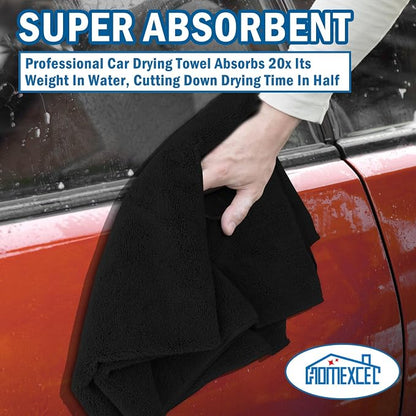 HOMEXCEL Professional Large Microfiber Car Drying Towels 4 Pack, Lint Free - Image 5