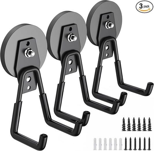 3Pcs Heavy Duty Storage Magnetic Utility Hooks Large Garage Strong Extra Magnet by Laowu