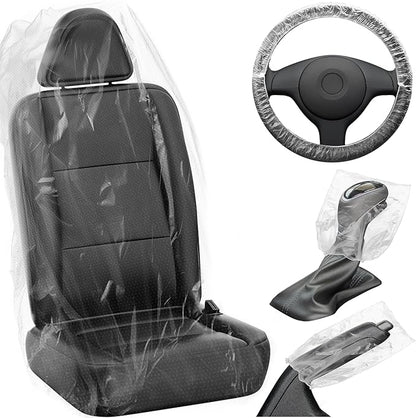 MYFAMIREA 250 PCS Disposable Car Seat Covers Clear Plastic Vehicle Seat by MYFAMIREA