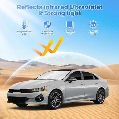 Sunshades for 2025 2026 Kia K4 Accessories Windshield Sun Shade Side Rear - Image 2
