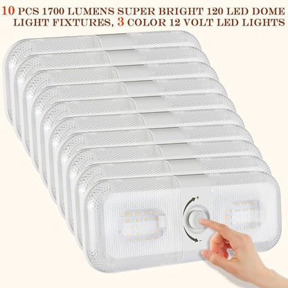 Retisee 10 Pcs RV Lights Interior 1700LM, 3 Color 12V RV LED Dome Lights - Image 2