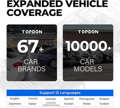 OBD2 Scanner TOPDON AD500, Oil SAS Throttle TPMS BMS EPB Reset, Engine ABS SRS - Image 6