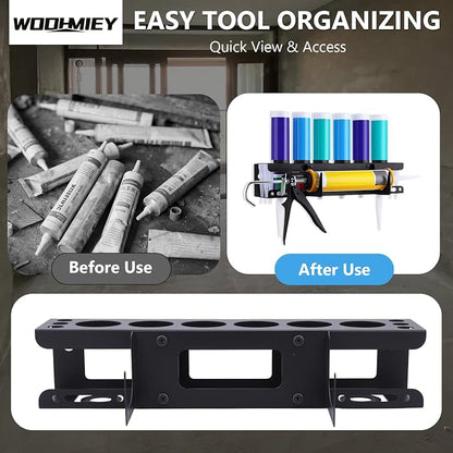 Caulking Tool Holder, Caulking Tool Storage Rack, Wall Mounted Caulk Tube - Image 7
