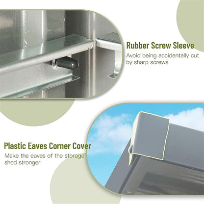IKERY Compact Galvanized Steel Garden Shed - Image 4