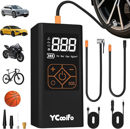150 PSI Tire Inflator Portable Air Compressor, 8000mAh Battery Auto Shut-Off by YCOOIFO