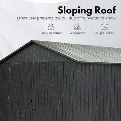 Domi 12'x20' Metal Garage Shed, Heavy Duty Outdoor Steel Carport - Image 4