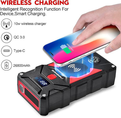Car Jump Starter, 6000A Peak 26800mAh 12V Car Battery Starter, - Image 2