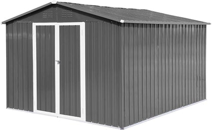 12 x 10 FT Metal Garden Shed, Outdoor Storage Shed by Hipicute
