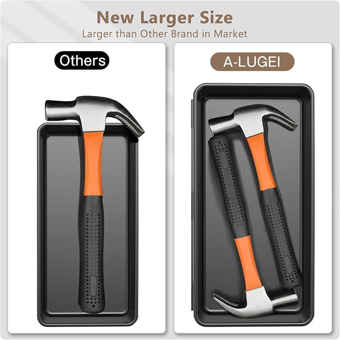 A-LUGEI【 & 5 Size】Tool Box Organizer Tray Divider Set, 【Black】 Desk - Image 2