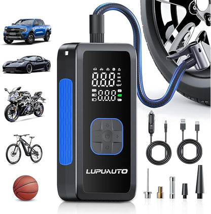 Tire Inflator Portable Air Compressor, 150PSI Air Pump Tires Portable by lupuauto