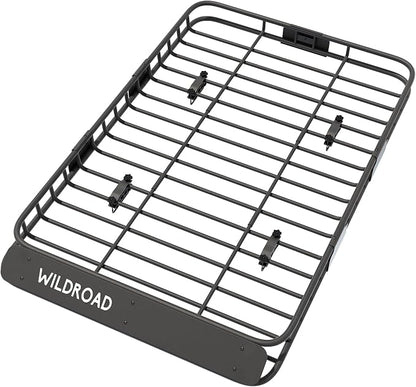 WILDROAD Roof Rack Cargo Basket, Upgraded 4” Fence Car Roof Basket by WILDROAD