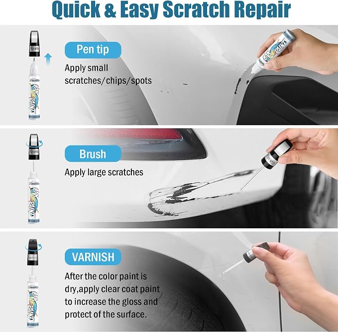 White Car Paint Touch Up, Car Paint Scratch Repair Pen, Color Accurate - Image 5