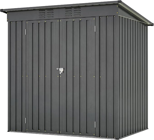 4x6 ft Metal Shed Outdoor Storage Shed, Metal Steel Utility Tool Shed Storage by Jaxilyn