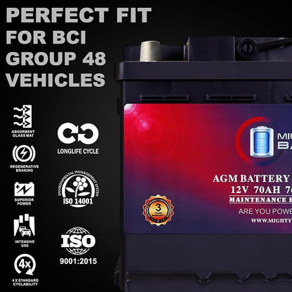 Mighty Max Battery MM-H6 Start and Stop Car BCI Group Size 48 12V 70 AH - Image 4