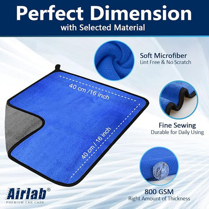 Airlab Microfiber Towels for Cars Wash Drying Thick Plush Cleaning Cloth Auto - Image 4