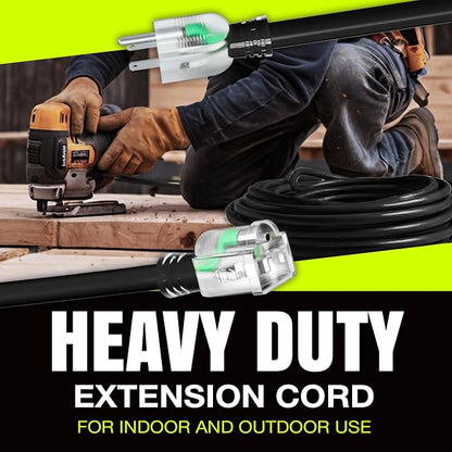 200ft Outdoor/Indoor Extension Cord 16/3 Gauge Heavy Duty 3 Prong SJTW - Image 7