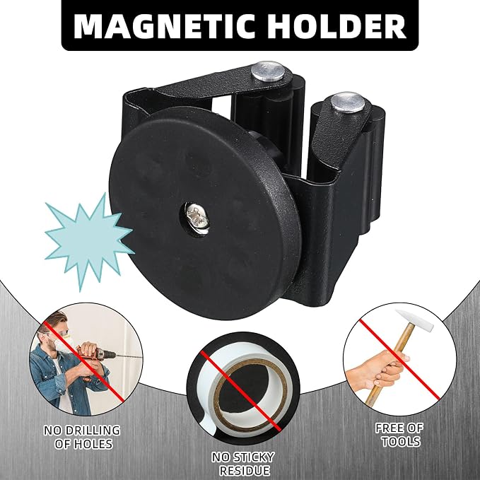 2 Pcs Magnetic Mop Broom Holder Movable Magnetic Broom Holder Rack, Anti Slip - Image 4
