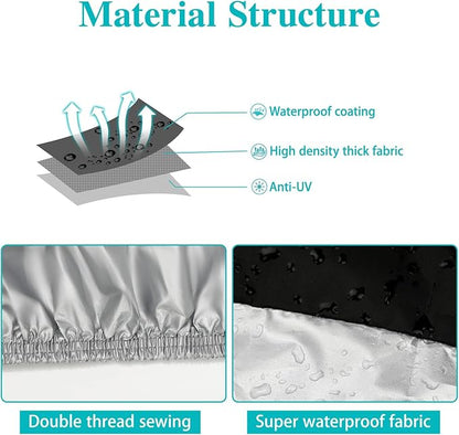 Motorcycle Cover, Motorbike Cover All Season Universal Weather Waterproof Sun - Image 4