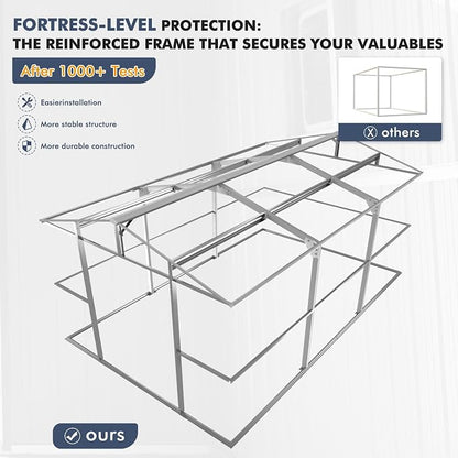 Metal Shed 10x16 FT Large with Customizable Skylight and Reinforced Steel Frame - Image 7