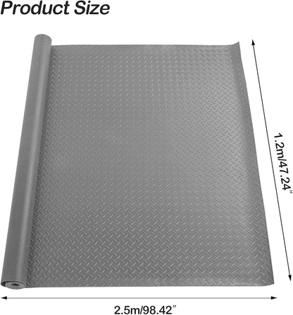 Garage Floor Mat, 4x8.2ft Diamond Rubber Plate Garage Flooring Rolls, Non-Slip - Image 2