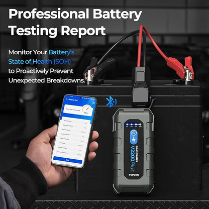 Car Battery Jump Starter and Battery Tester TOPDON 2-in-1 2200A Peak Jump - Image 4