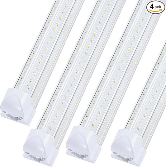 4 Pack, Led Shop Lights, 8FT Led Shop Light, 100W 6000K 15000LM Clear White by DOUYIDOUBEST-LEDLIGHTING