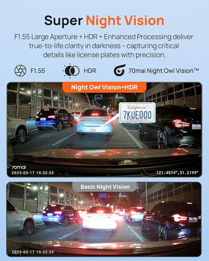 70mai Dash Cam Front and Rear - Image 3