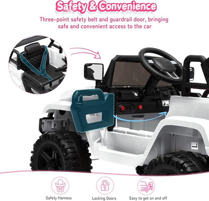 JOYMOR Ride on Truck with Remote Control, 4 Wheels 12V Battery Powered Kids Car - Image 4