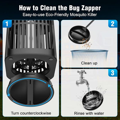 Solar Bug Zapper Outdoor and Indoor, Dual Folding Solar Panel - Image 8
