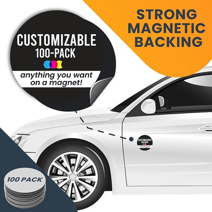 Magnet Me Up Customizable 30 Mil Round Magnet- 5”, 100 PK Weatherproof Car - Image 2
