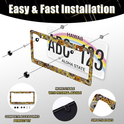 Vintage Sunflowers License Plate Frame Flowers License Plate Holder Stainless - Image 7