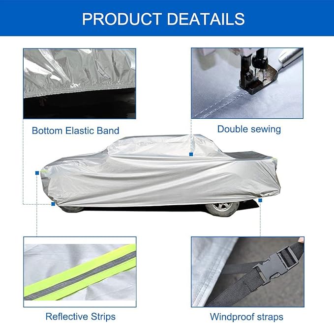 KouKou Truck Cover Waterproof All Weather, 6 Layers Full Pickup Cover Universal - Image 5