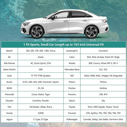 16 Layers Car Cover for Sports Coupe Small Car Waterproof All Weather, - Image 5
