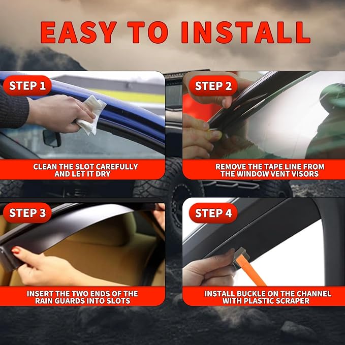 in Channel Rain Guards Fit for 2021-2025 Ford Bronco Sport, Durable Side Window - Image 7