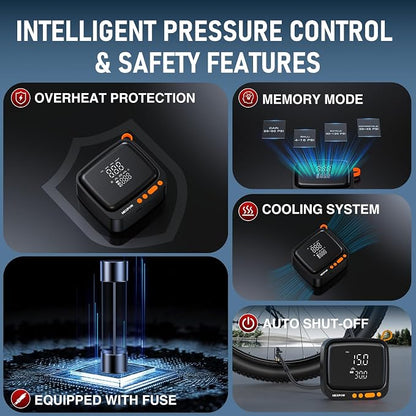 NEXPOW Tire Inflator Portable Air Compressor, 180 PSI Cordless Air Pump - Image 8