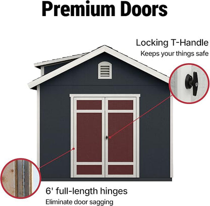Handy Home Products Designer 12x10 Wooden Storage Shed - Image 9