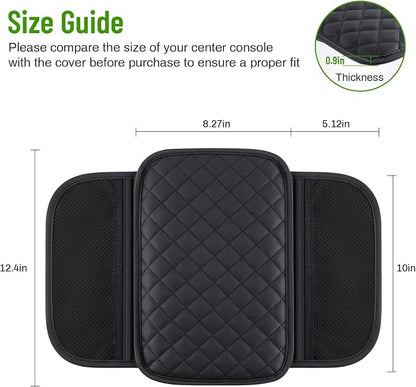 Car Center Console Cover with 6 Storage Pockets, Leather Car Arm Rest Cover - Image 6