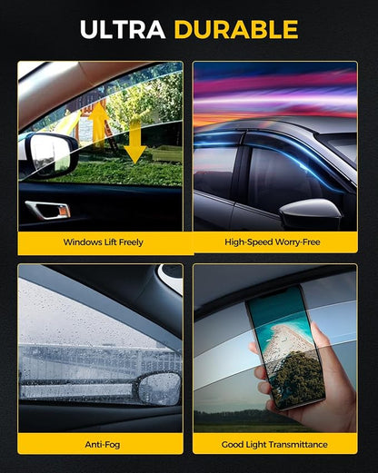 Rain Guards for Car Windows, Tape-On Window Visors Rain Guards Fit for - Image 5