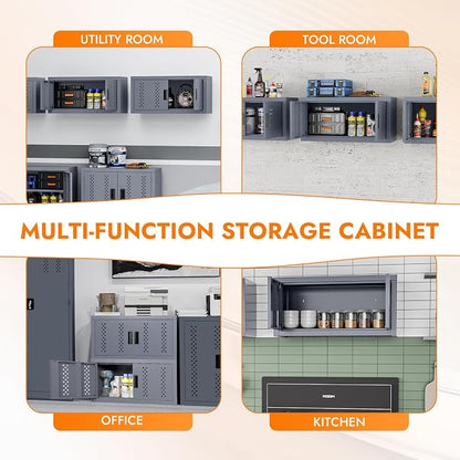 Metal Wall Storage Cabinet Steel Wall Mounted Garage Storage Cabinet - Image 5