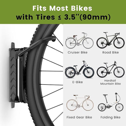 Swivel Bike Wall Mount, 150° Swivel Vertical Bike Rack Wall Hanger Holds up to - Image 6
