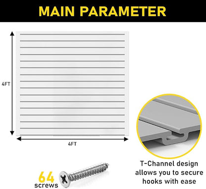 DLDIRECT Slatwall Panel Garage Wall Organizer: Heavy Duty Mounted PVC Rack - Image 7