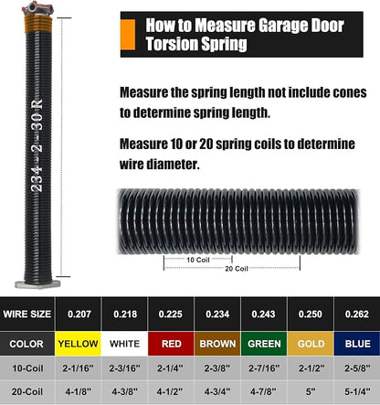 Garage Door Torsion Spring Set, Pair of 2" Electrophoresis Coated Garage Door - Image 5
