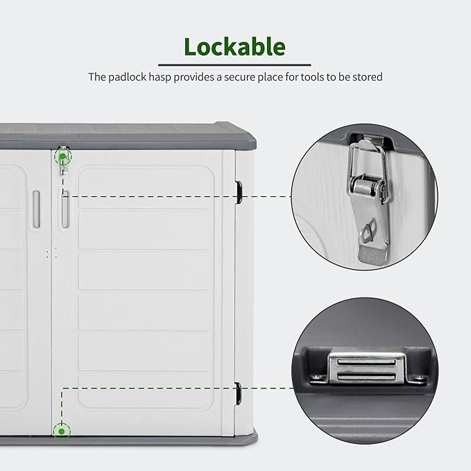 Macrout 25 Cu.Ft Small Plastic Outdoor Storage Cabinet - Image 6