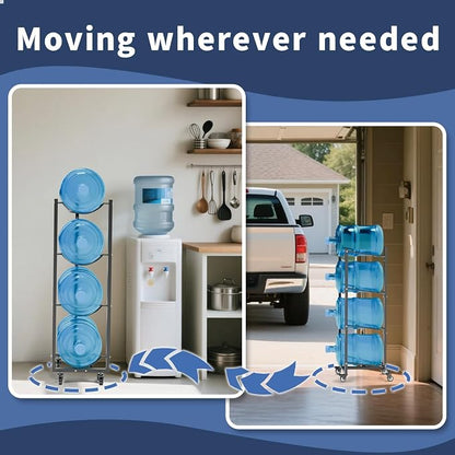 5 Gallon Water Bottle Holder: 4 Tier 5gal Water Jug Storage Rack - Image 3
