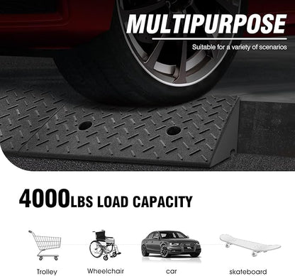 DNA MOTORING 7.7" Rise Rubber Curb Ramp Heavy Duty Loading Driveway Ramp - Image 6